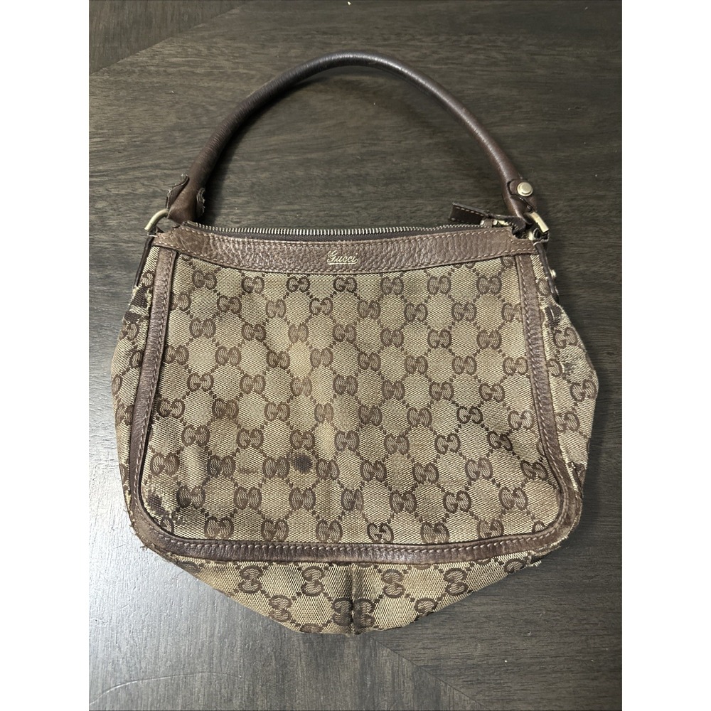 Gucci Beige/Brown GG Canvas Small Abbey Shoulder Bag